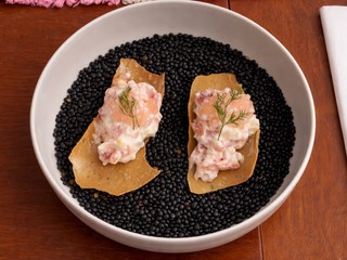 Domáca treska s chipsom a tapiokou