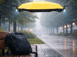 Funguje to: Lietajúci dáždnik vás sleduje a chráni pred dažďom