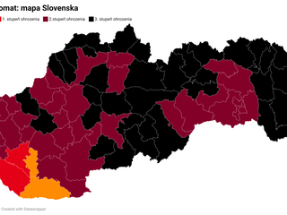 COVID AUTOMAT: Aj hlavné mesto bude v rizikovejšej farbe. V oranžovej farbe už len dva okresy