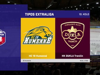 HC 19 Humenné – HK DUKLA Trenčín 3:1 v 10. kole Tipos extraligy