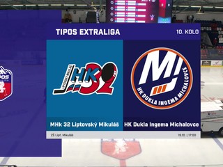 HK 32 Liptovský Mikuláš – HK DUKLA Ingema Michalovce 2:1 v 10. kole Tipos extraligy