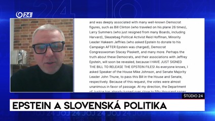 Štúdio 24: Epstein a slovenská politika