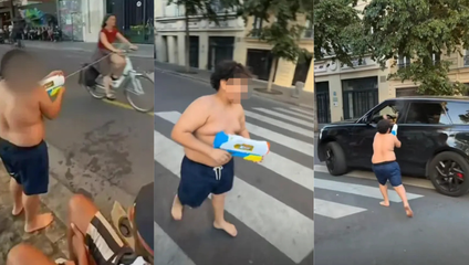 Chlapec (14) "terorizuje" ulice Paríža s vodnou pištoľou. Za postrek si pýta dve eurá