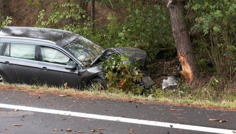 Auto so štvorčlennou rodinou narazilo do stromu. Päťročné dieťa prevážali vrtuľníkom