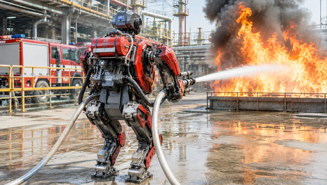 V Číne testovali humanoidné roboty pri reálnom hasení požiarov