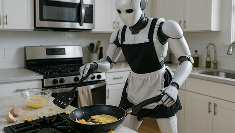 Robot mal uvariť omeletu: Zničil kuchyňu aj sám seba