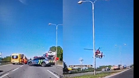 Vážna nehoda pri Piešťanoch: Autobus sa zrazil s autami, zasahuje vrtuľník