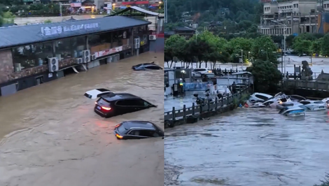 Povodne v Číne si vyžiadali už najmenej 21 obetí, ďalšie oblasti ohrozuje voda aj zosuvy pôdy