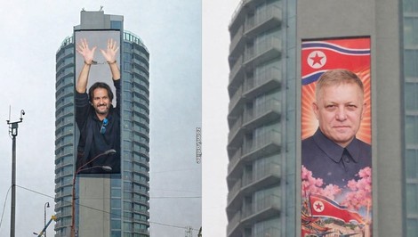 Kaliňák v putách a Fico ako Kim Čong-un: Vtipné obrázky ako reakcia na LED-obrazovku Kukurice