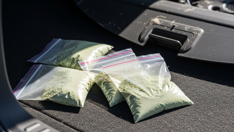 Policajti kvôli nervozite ženy našli v kufri auta 15 kilogramov kratomu