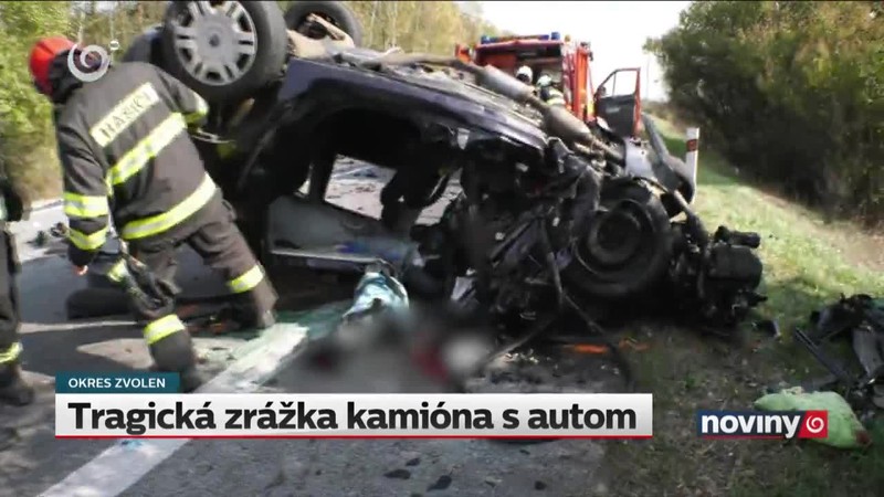Tragická zrážka kamióna s autom