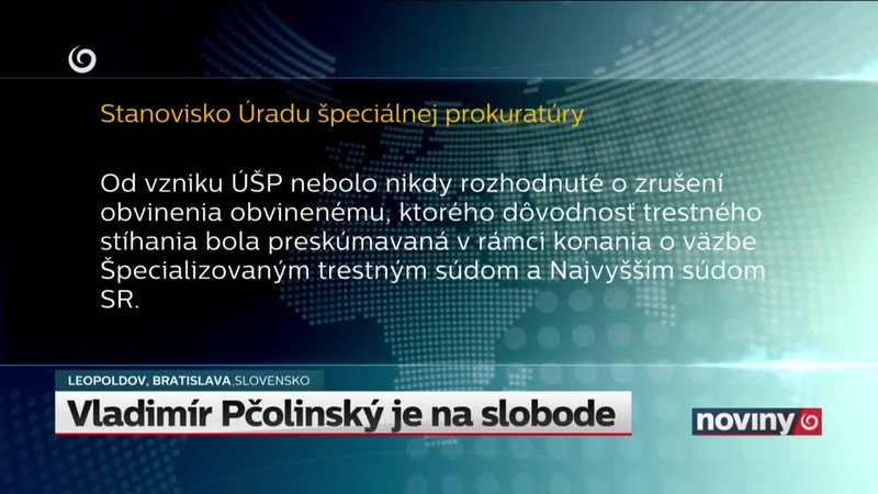 Vladimír Pčolinský je na slobode