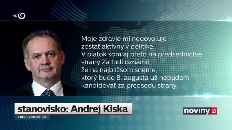 Andrej Kiska končí v politike