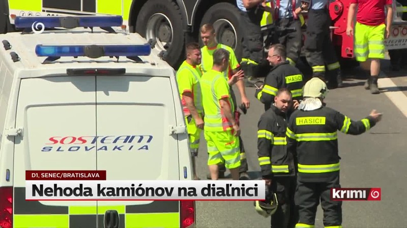 Nehoda kamiónov na diaľnici
