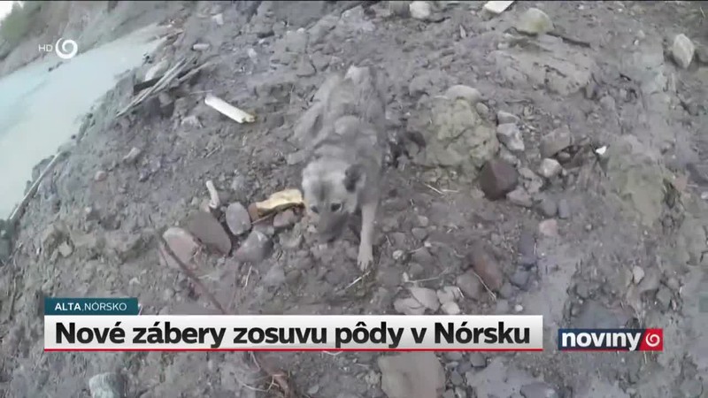 Nové zábery zosuvu pôdy v Nórsku