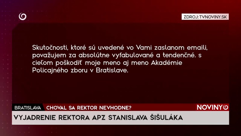 CHOVAL SA REKTOR NEVHODNE?