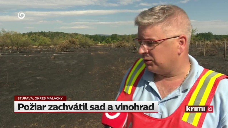 Požiar zachvátil sad a vinohrad