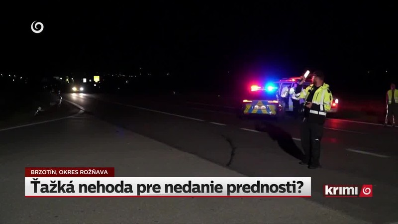Ťažká nehoda pre nedanie prednosti?