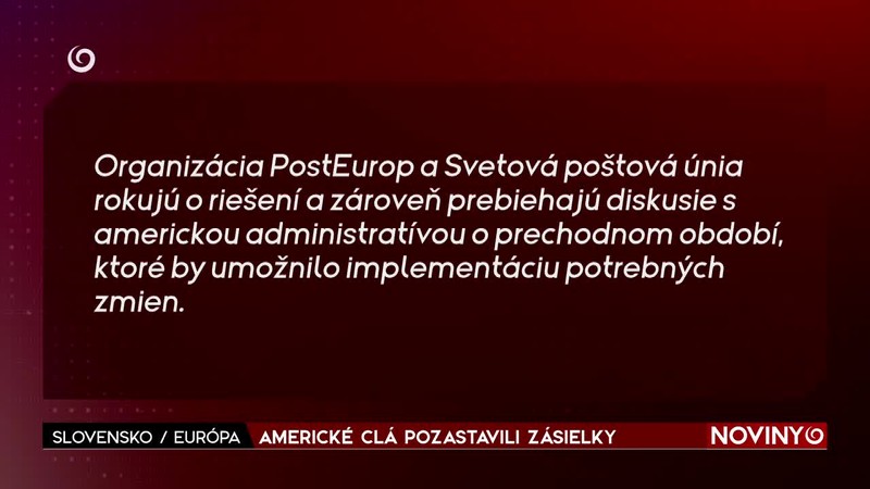 AMERICKÉ CLÁ POZASTAVILI ZÁSIELKY