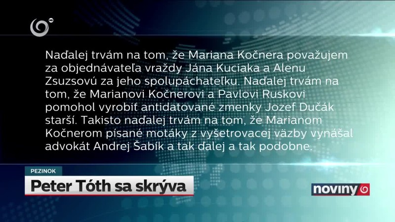 Peter Tóth sa skrýva