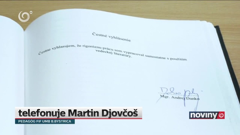 Zverejnili Dankovu "rigorózku"