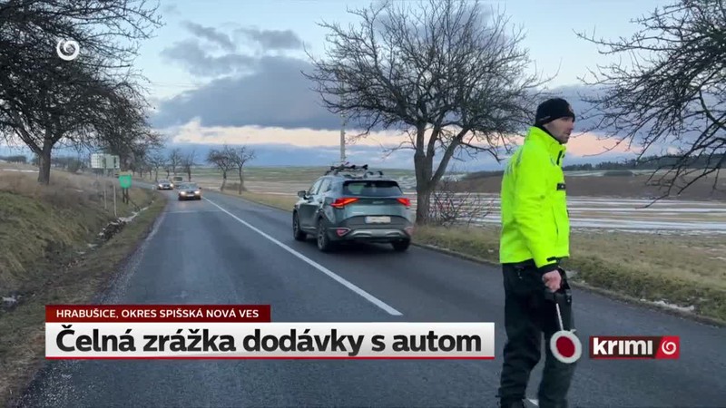 Čelná zrážka dodávky s autom