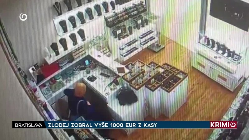 ZLODEJ ZOBRAL VYŠE 1000 EUR Z KASY