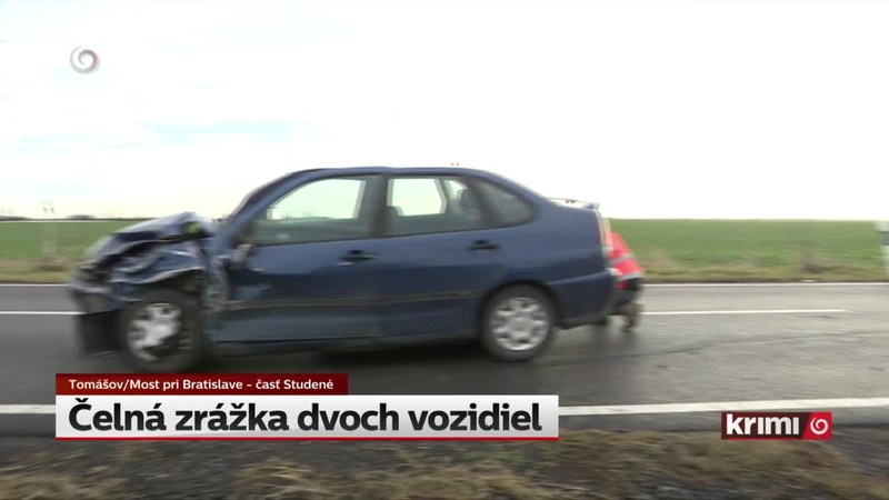 Čelná zrážka dvoch vozidiel