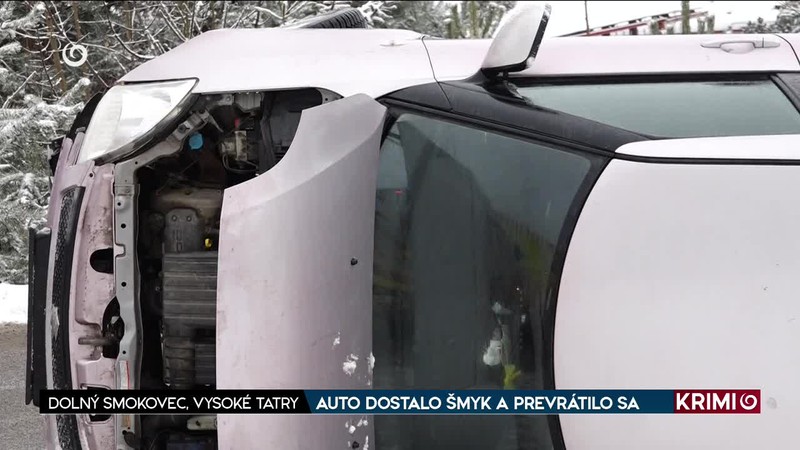 AUTO DOSTALO ŠMYK A PREVRÁTILO SA