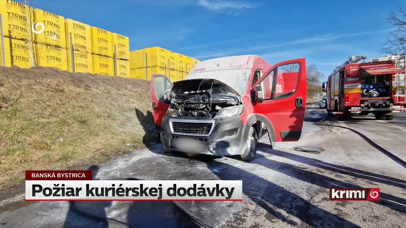 Požiar kuriérskej dodávky