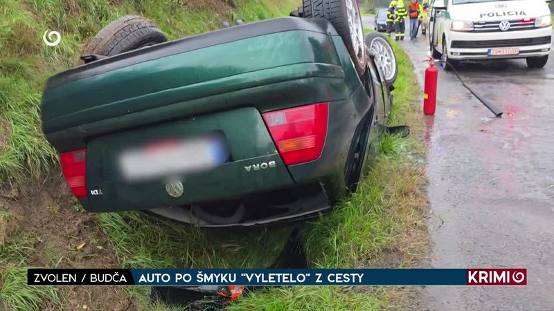 AUTO PO ŠMYKU "VYLETELO" Z CESTY