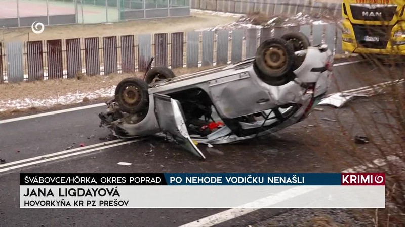PO NEHODE VODIČKU NENAŠLI