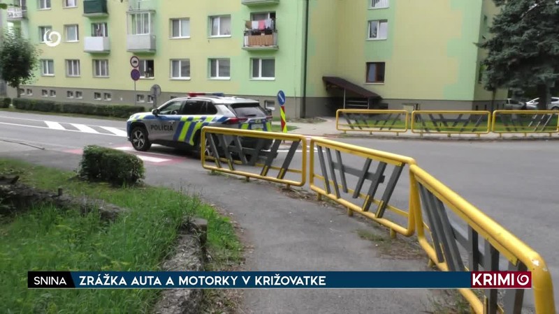 ZRÁŽKA AUTA A MOTORKY V KRIŽOVATKE