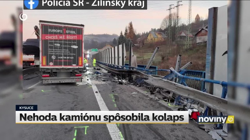 Nehoda kamiónu spôsobila kolaps