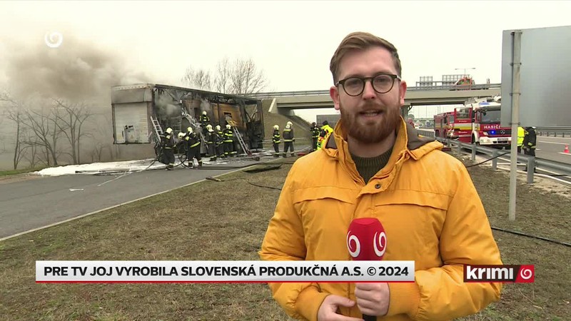 Spolupráca pri hasení kamióna