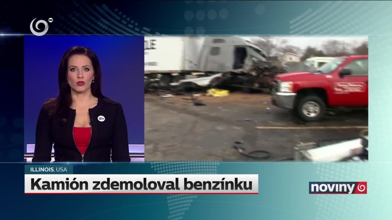 Kamión zdemoloval benzínku