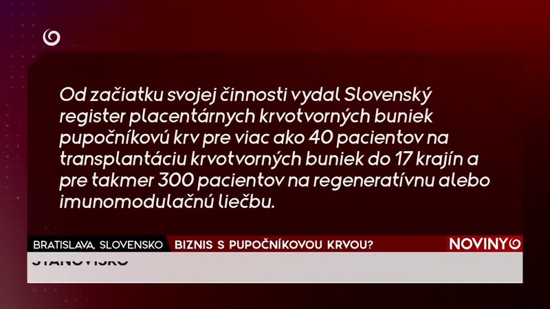 BIZNIS S PUPOČNÍKOVOU KRVOU?