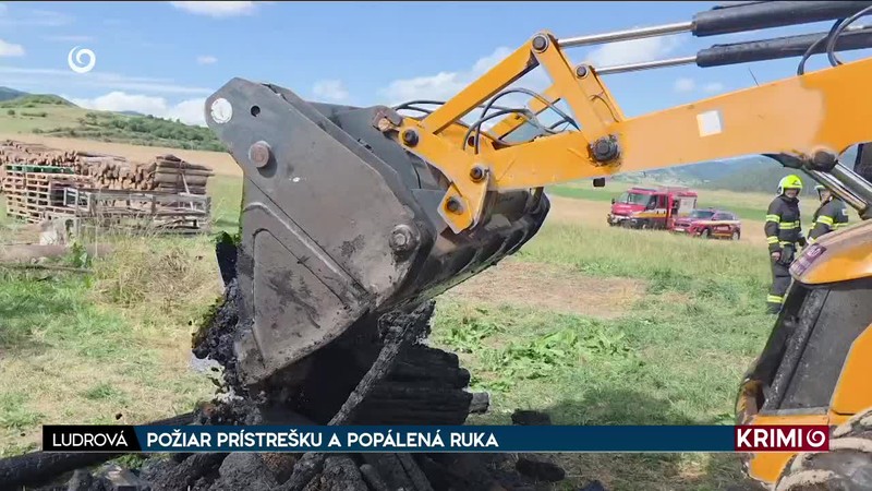 POŽIAR PRÍSTREŠKU A POPÁLENÁ RUKA