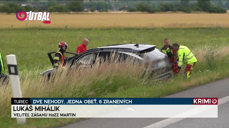 DVE NEHODY, JEDNA OBEŤ, 6 ZRANENÝCH