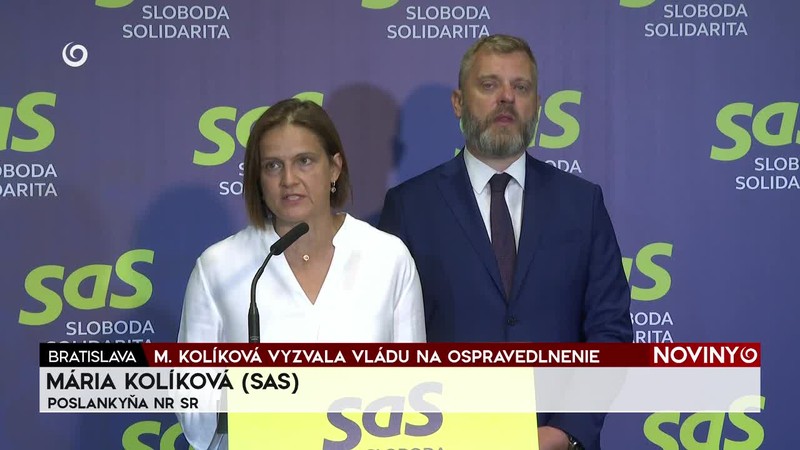 M. KOLÍKOVÁ VYZVALA VLÁDU NA OSPRAVEDLNENIE
