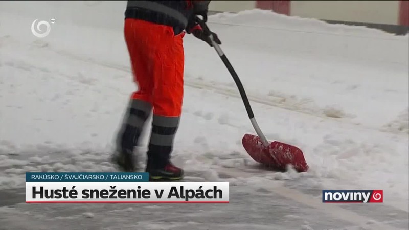 Husté sneženie v Alpách