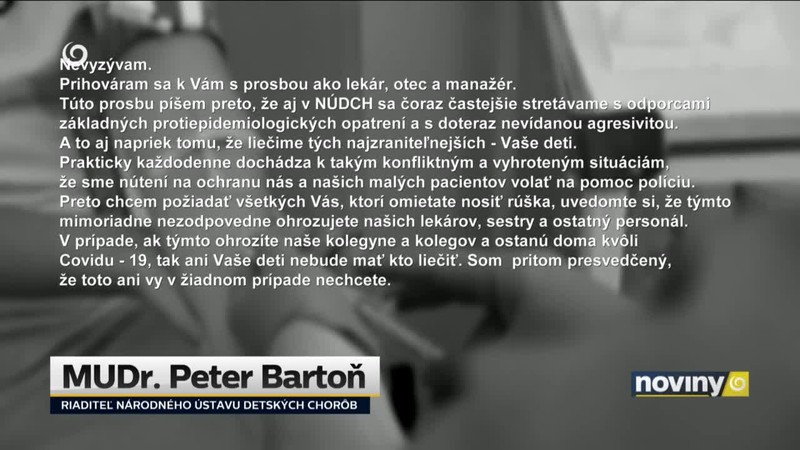 Prosba šéfa detskej nemocnice