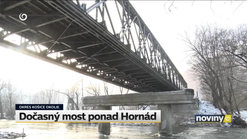 Dočasný most ponad Hornád