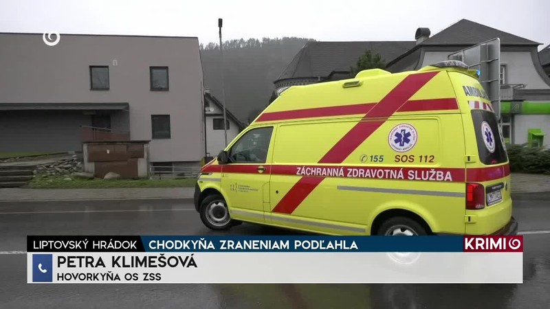 CHODKYŇA ZRANENIAM PODĽAHLA