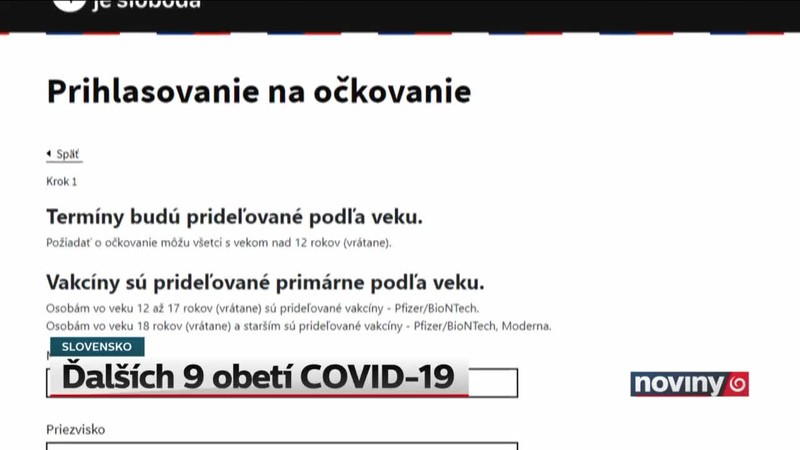 Ďalších 9 obetí COVID-19