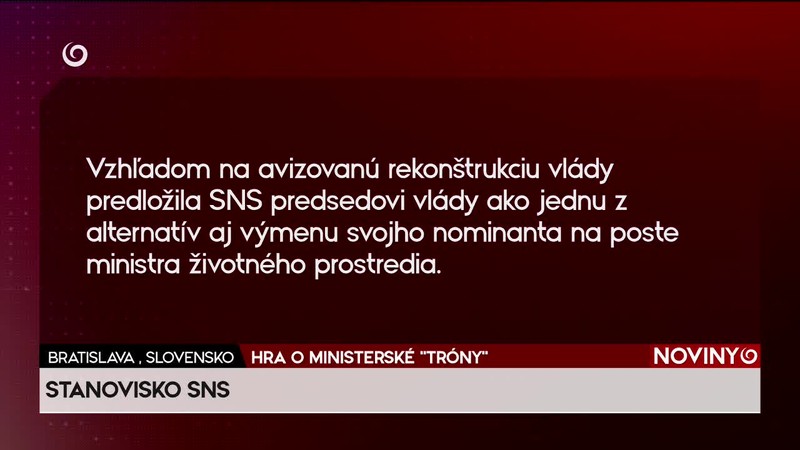 HRA O MINISTERSKÉ "TRÓNY"