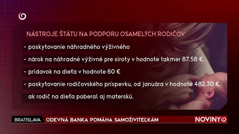 ODEVNÁ BANKA POMÁHA SAMOŽIVITEĽKÁM
