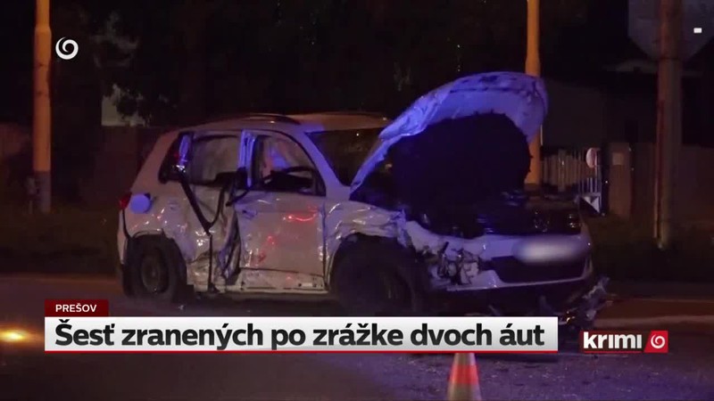 Šesť zranených po zrážke dvoch áut
