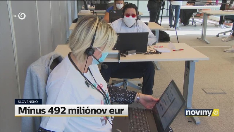 Mínus 492 miliónov eur