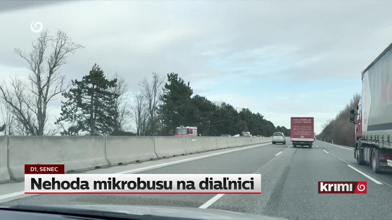 Nehoda mikrobusu na diaľnici